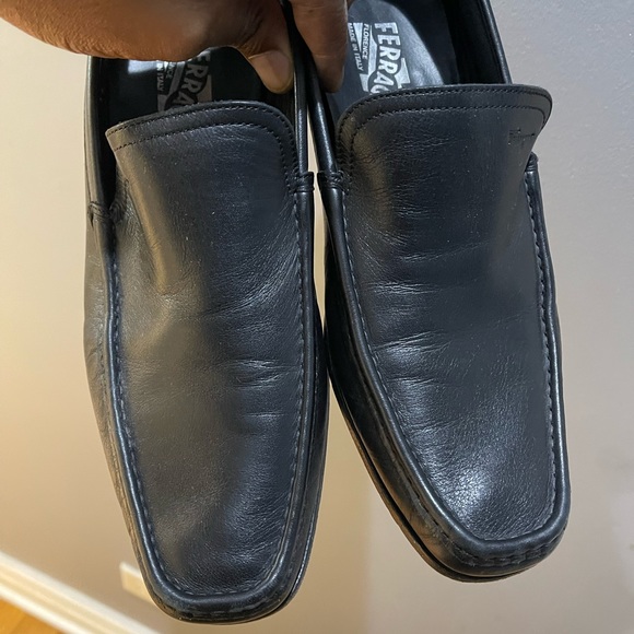 Salvatore Ferragamo Black Loafers Sz 9 EE - Picture 2 of 13